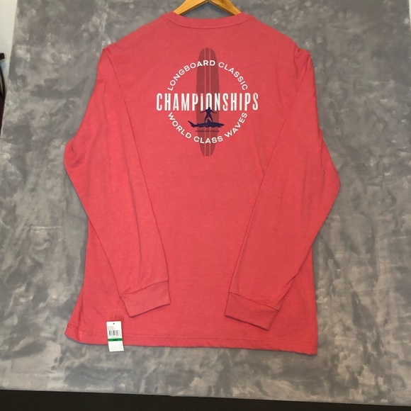 Izod Saltwater Relaxed Classics Men's Long Sleeve T-Shirt Coral Size Large - NWT - Picture 6 of 8